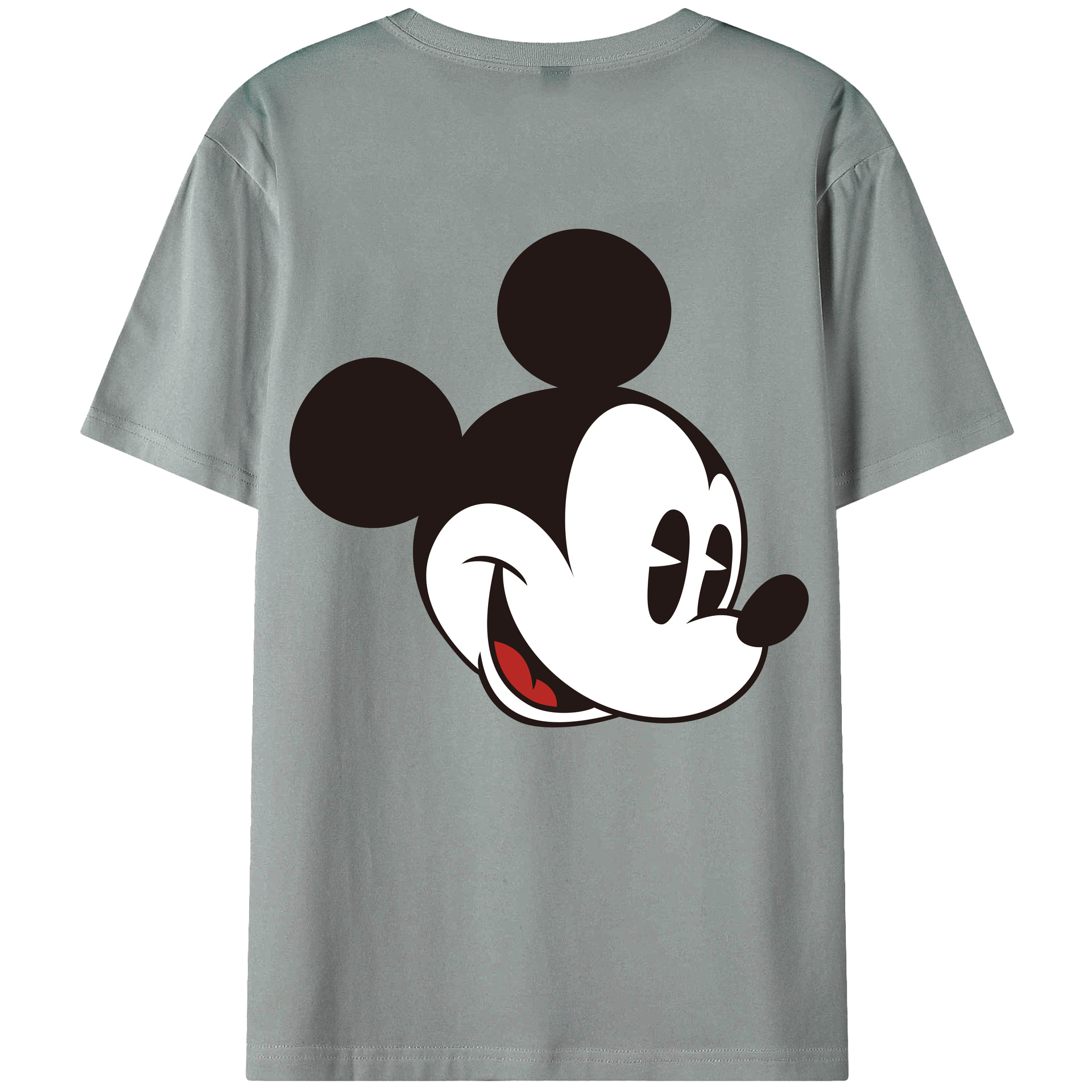 ミッキーマウス Mickey Mouse 綿100％ メンズ半袖Tシャツ（バックプリント） 通気性